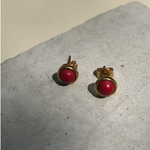 Red Stud Earrings