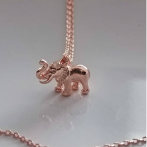 Rose Gold Elephant Side Necklace