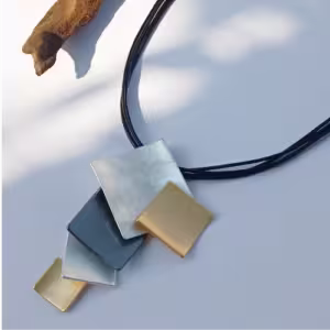Mixed Metal Square Cascade Necklace