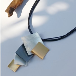 Mixed Metal Square Cascade Necklace