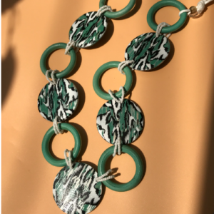 Green Pattern Link Necklace