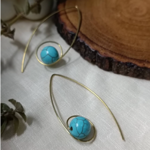Turquoise Curve Drop Earrings
