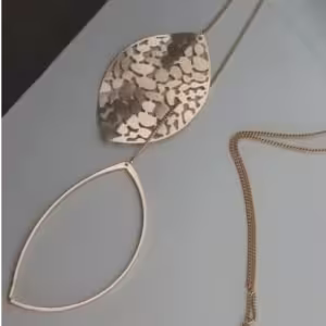 Gold Veined Leaf Necklace