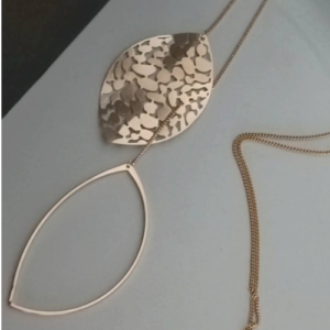 Gold Veined Leaf Necklace