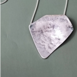 Silver Marbled Trapeze Necklace