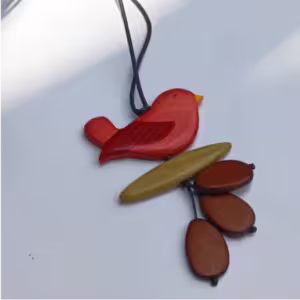 Red Bird Pendant Necklace