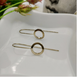 Golden Circle Threader Earrings