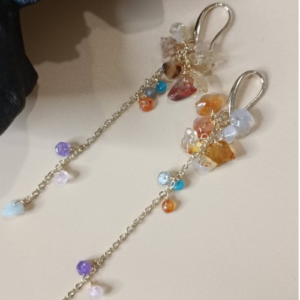 Multicolor Floral Chain Earrings