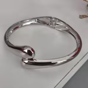 Silver Hook Bangle Bracelet