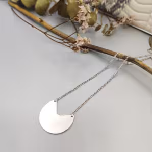 Silver Crescent Necklace