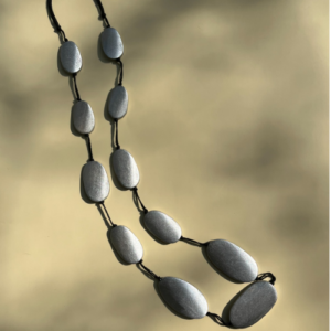 Grey Pebble Link Necklace
