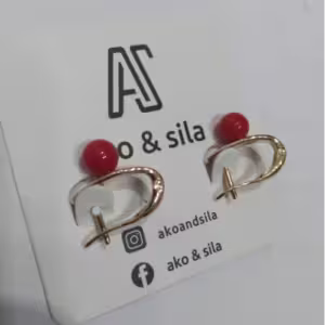 Red Swirl Drop Earrings