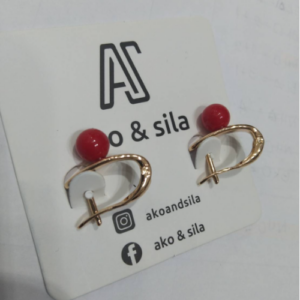 Red Swirl Drop Earrings