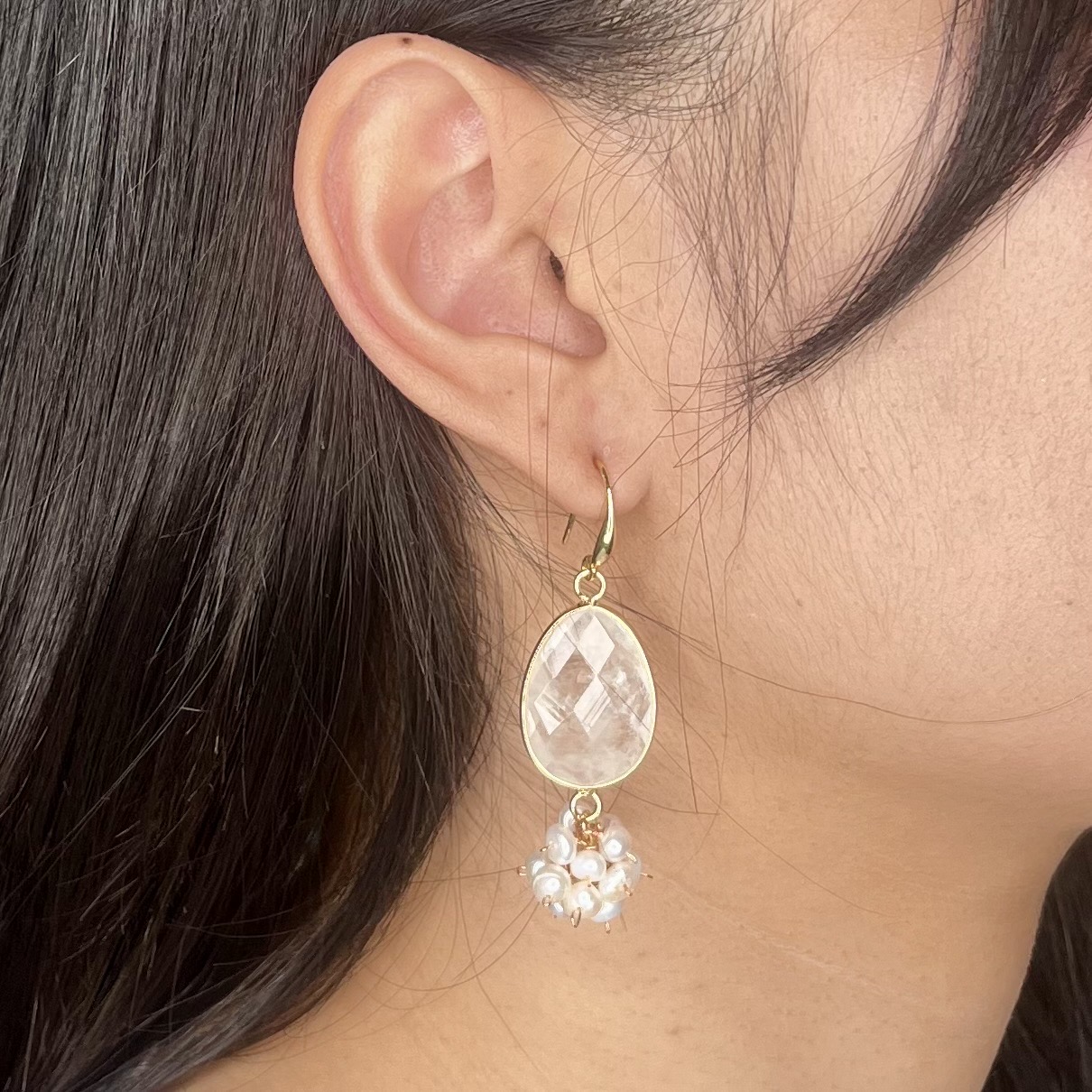 Moonlit Tide Pearl Drops Earrings - Image 2