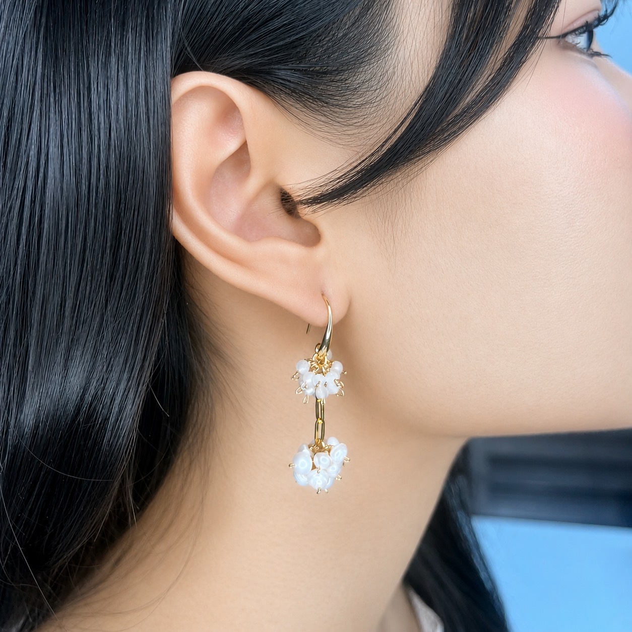 Ivory Glow Luna Earrings - Image 3
