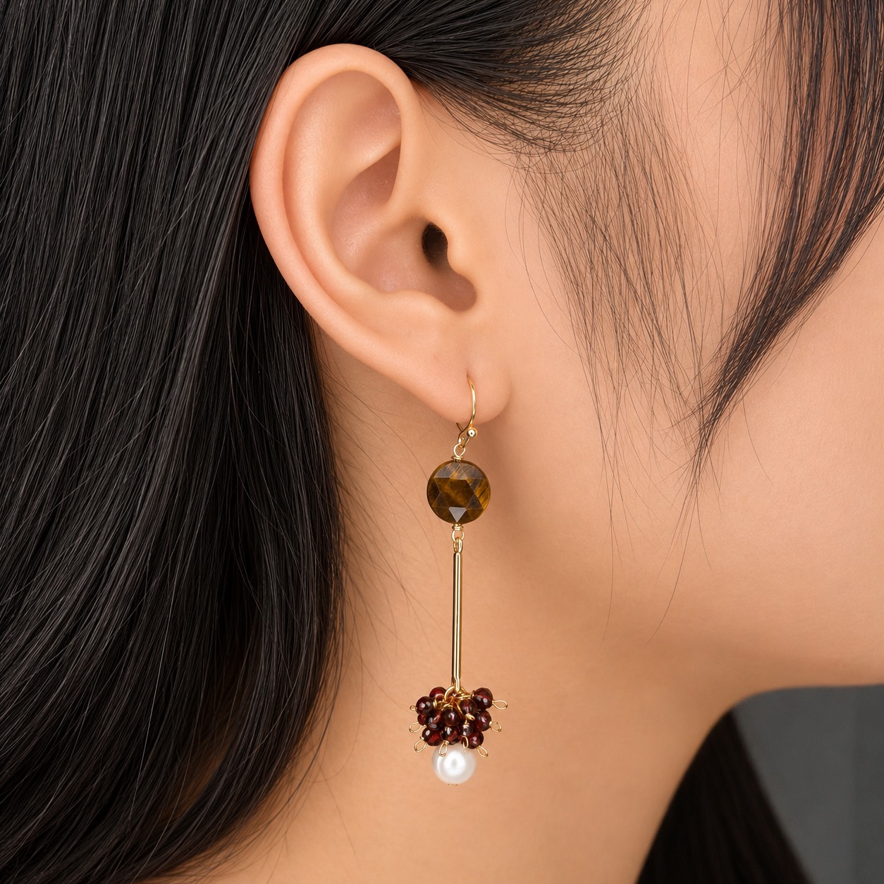 Earth Glow Dangle Earrings - Image 2