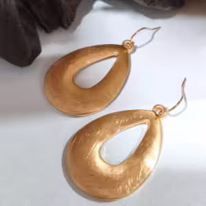 Gold Cutout Teardrop Earrings