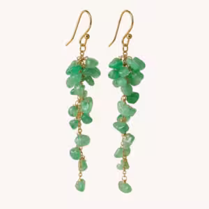 Celestial Green Aventurine Cluster Earrings