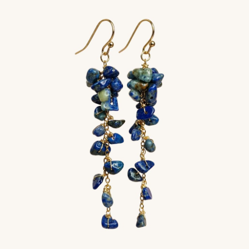 Celestial Lapis Lazuli Cluster Earrings