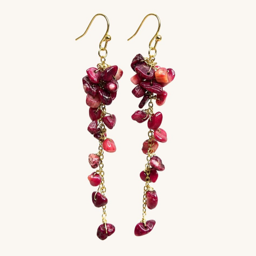 Celestial Garnet Cluster Earrings