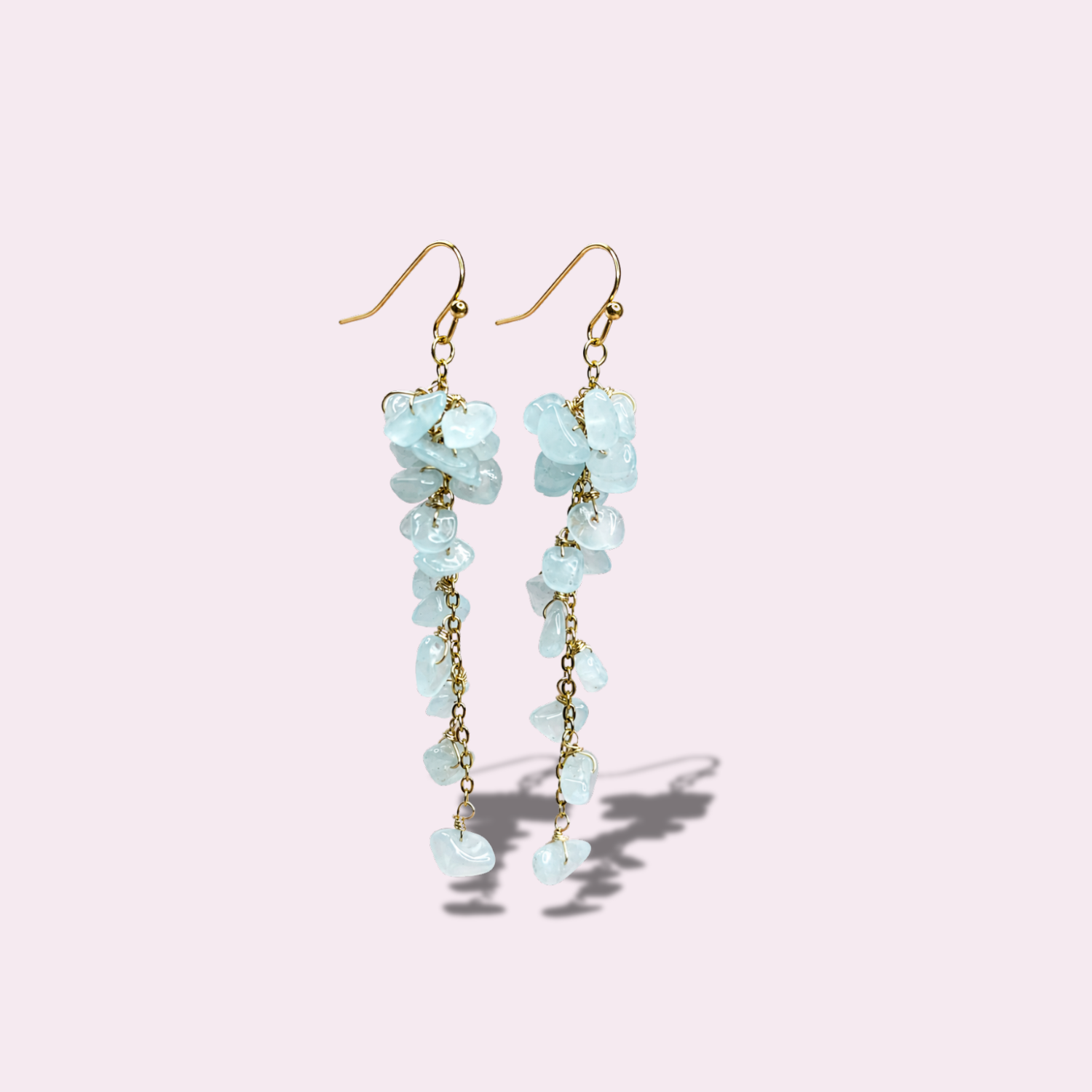 Celestial Aquamarine Cluster Earrings - Image 3