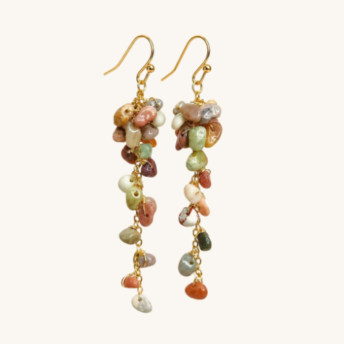 Celestial Ocean Jasper Cluster Earrings