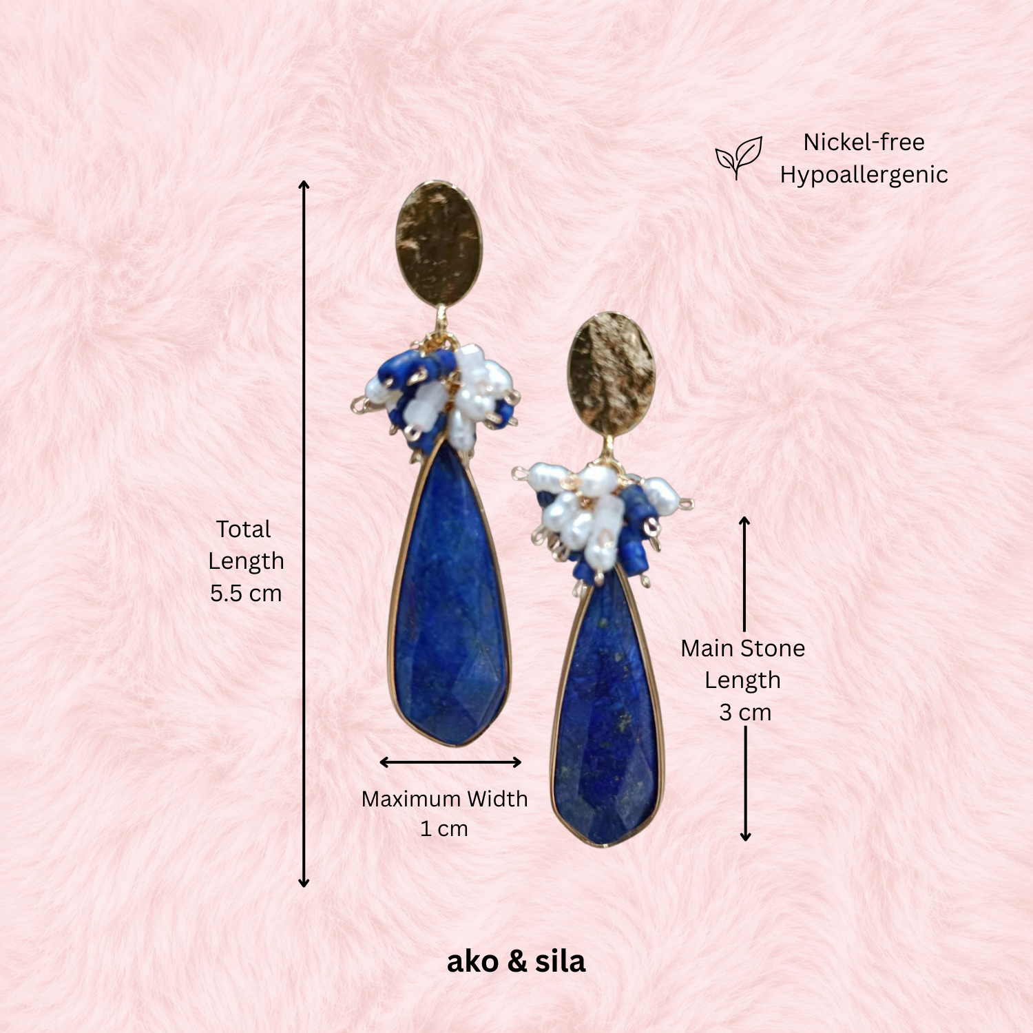 Truth Aura Lapis Lazuli Dangle Earrings - Image 5