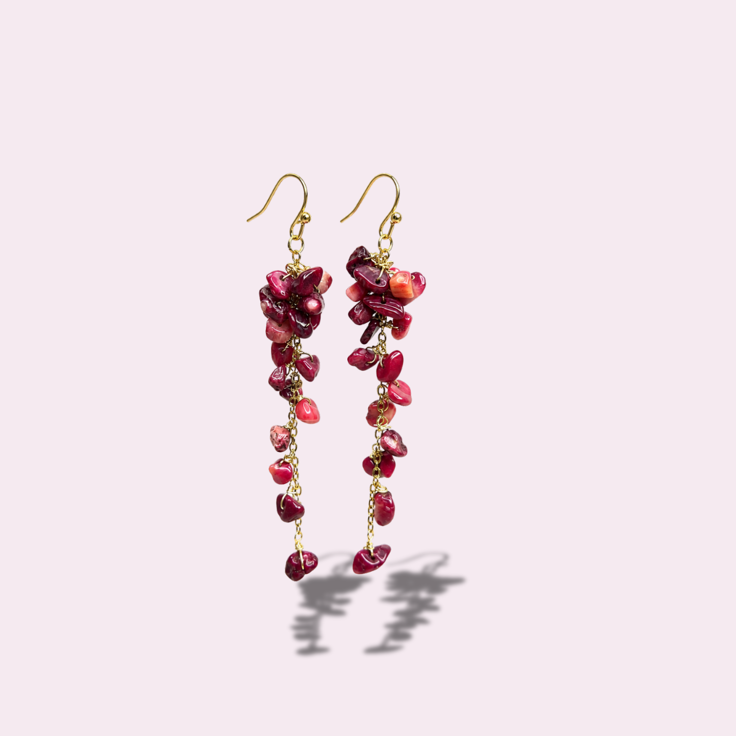 Celestial Garnet Cluster Earrings - Image 3