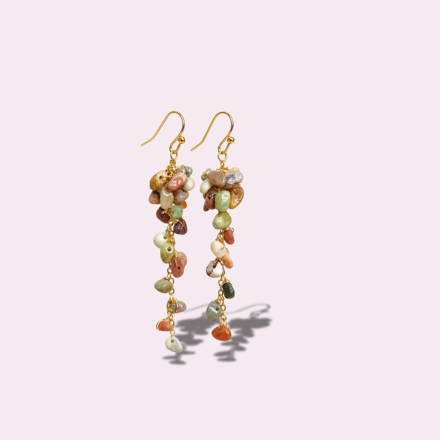 Celestial Ocean Jasper Cluster Earrings - Image 3