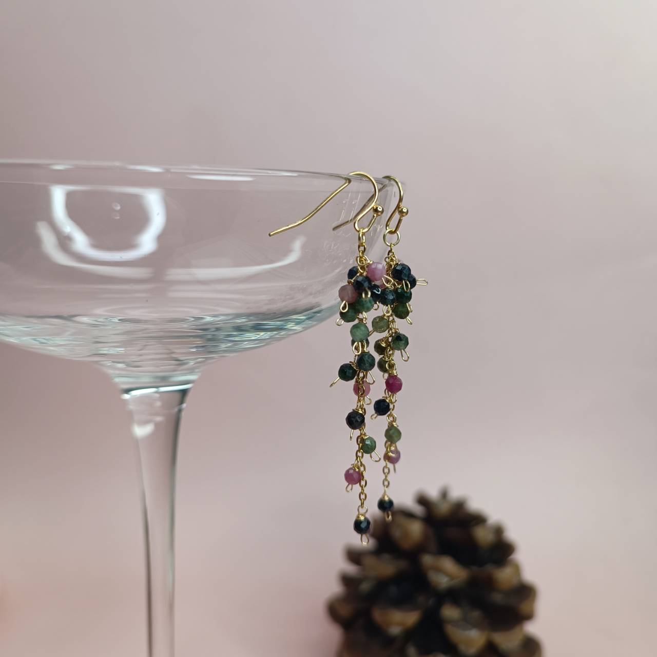Celestial Tourmaline Cluster Earrings - Image 4