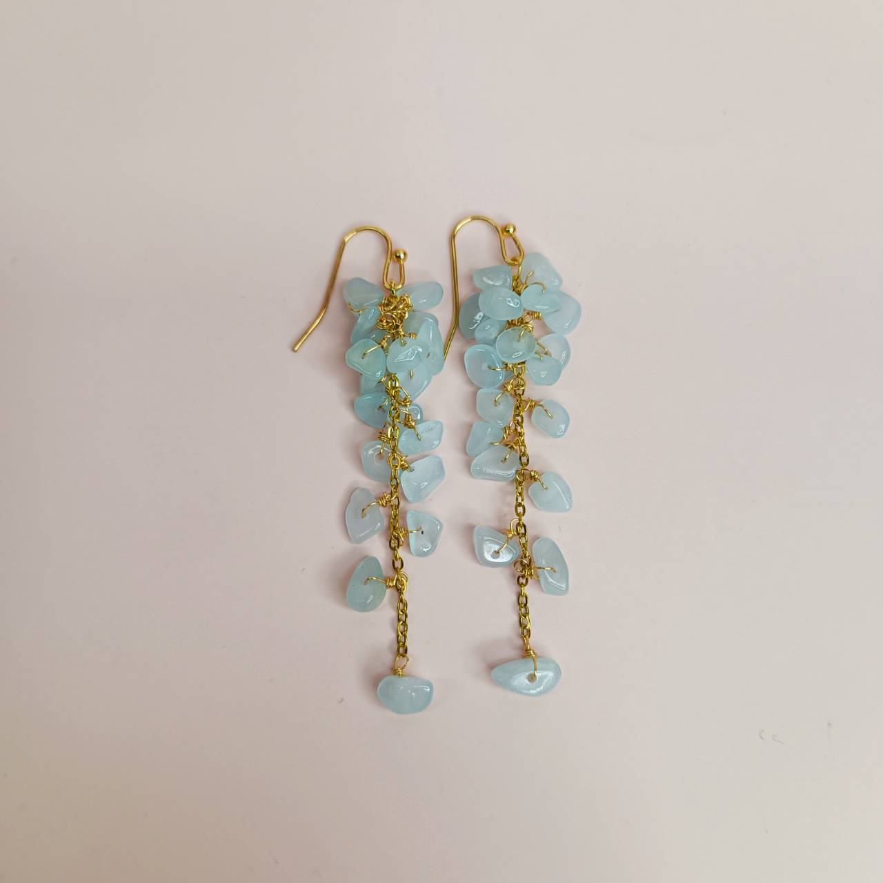 Celestial Aquamarine Cluster Earrings - Image 5