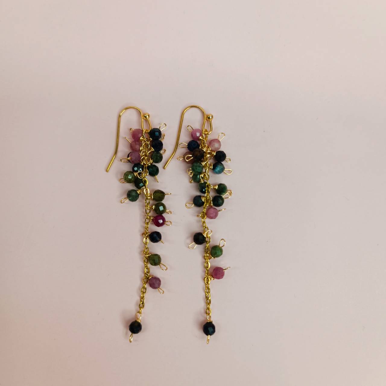Celestial Tourmaline Cluster Earrings - Image 5