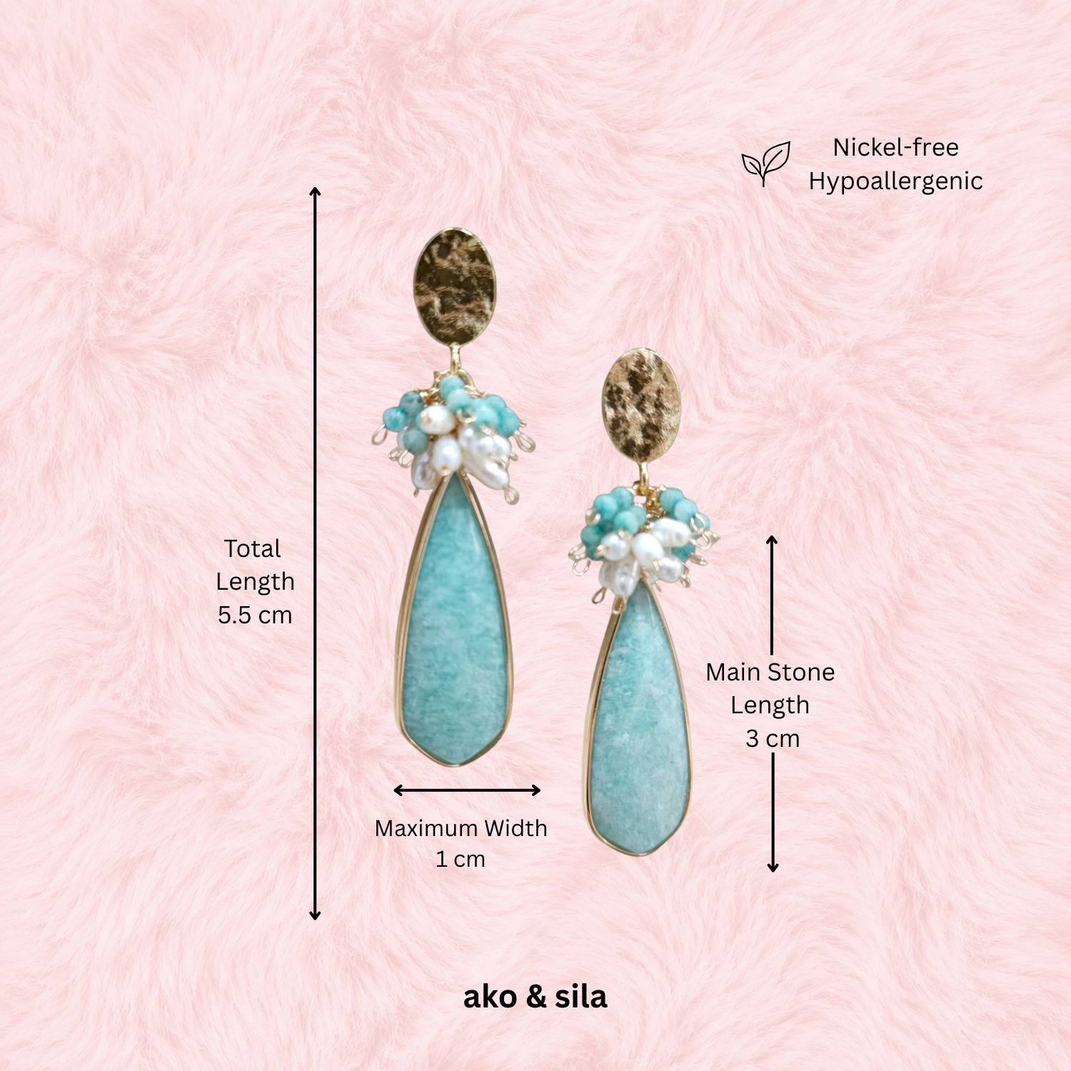 Peace Flow Larimar Dangle Earrings - Image 2