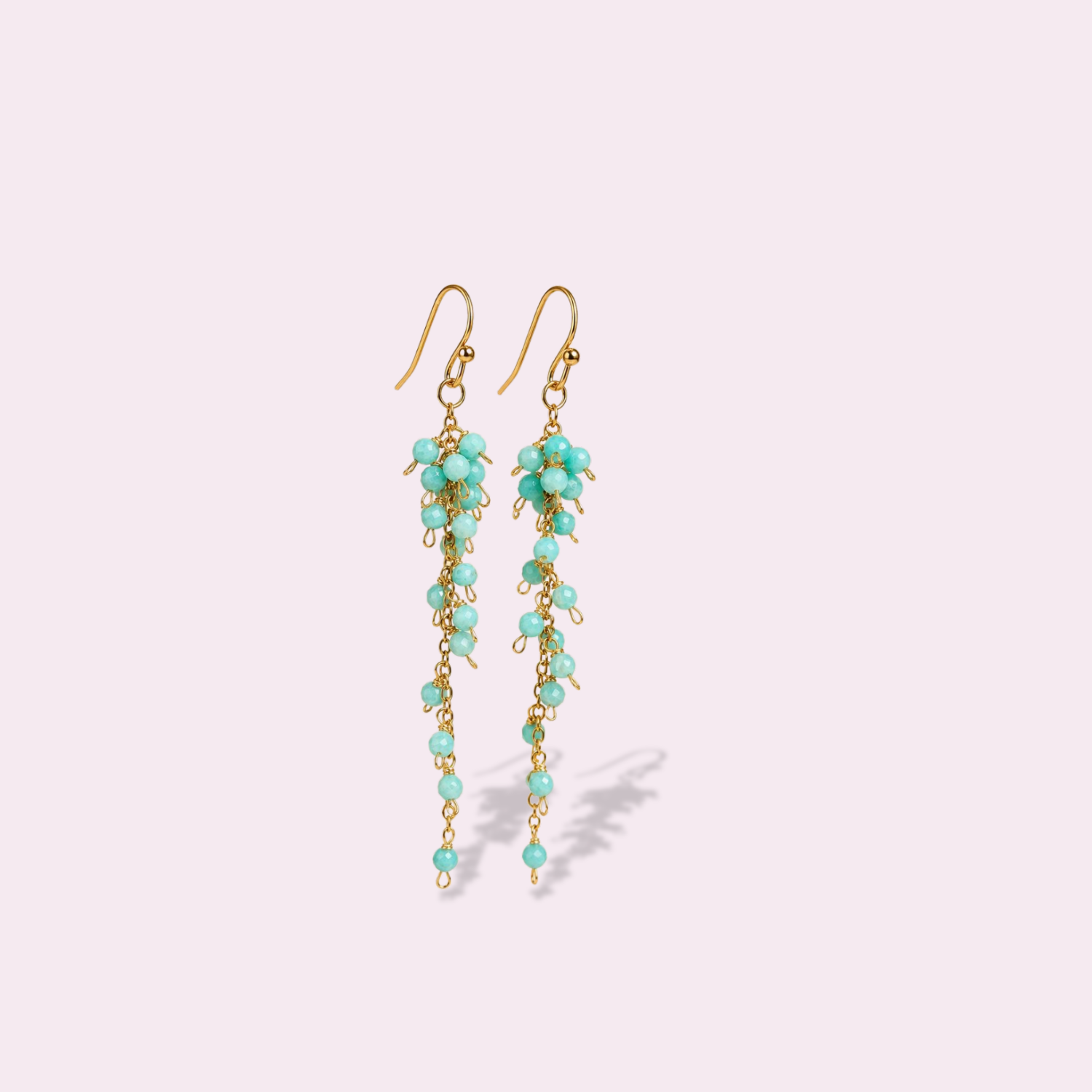 Celestial Larimar Cluster Earrings - Image 3