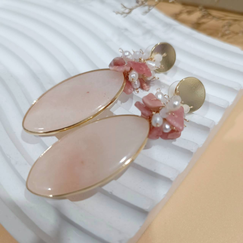 Luxe Pink Balance Drops Earrings