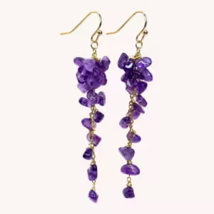 Celestial Raw Amethyst Cluster Earrings