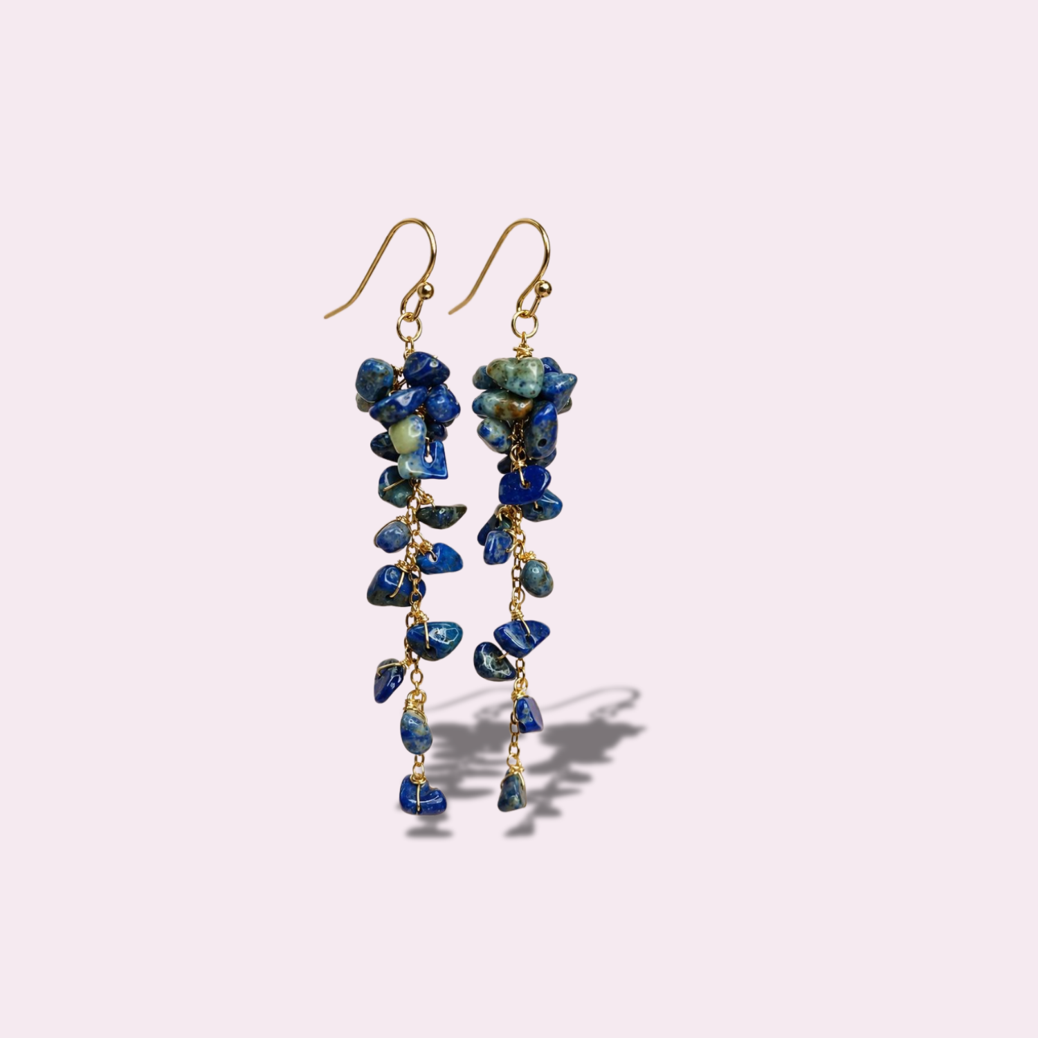 Celestial Lapis Lazuli Cluster Earrings - Image 3