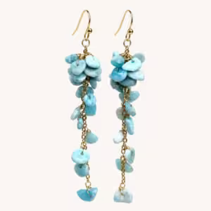 Celestial Raw Larimar Cluster Earrings