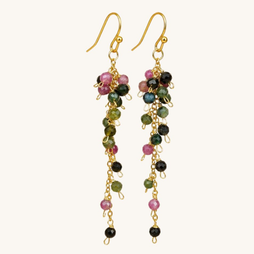 Celestial Tourmaline Cluster Earrings
