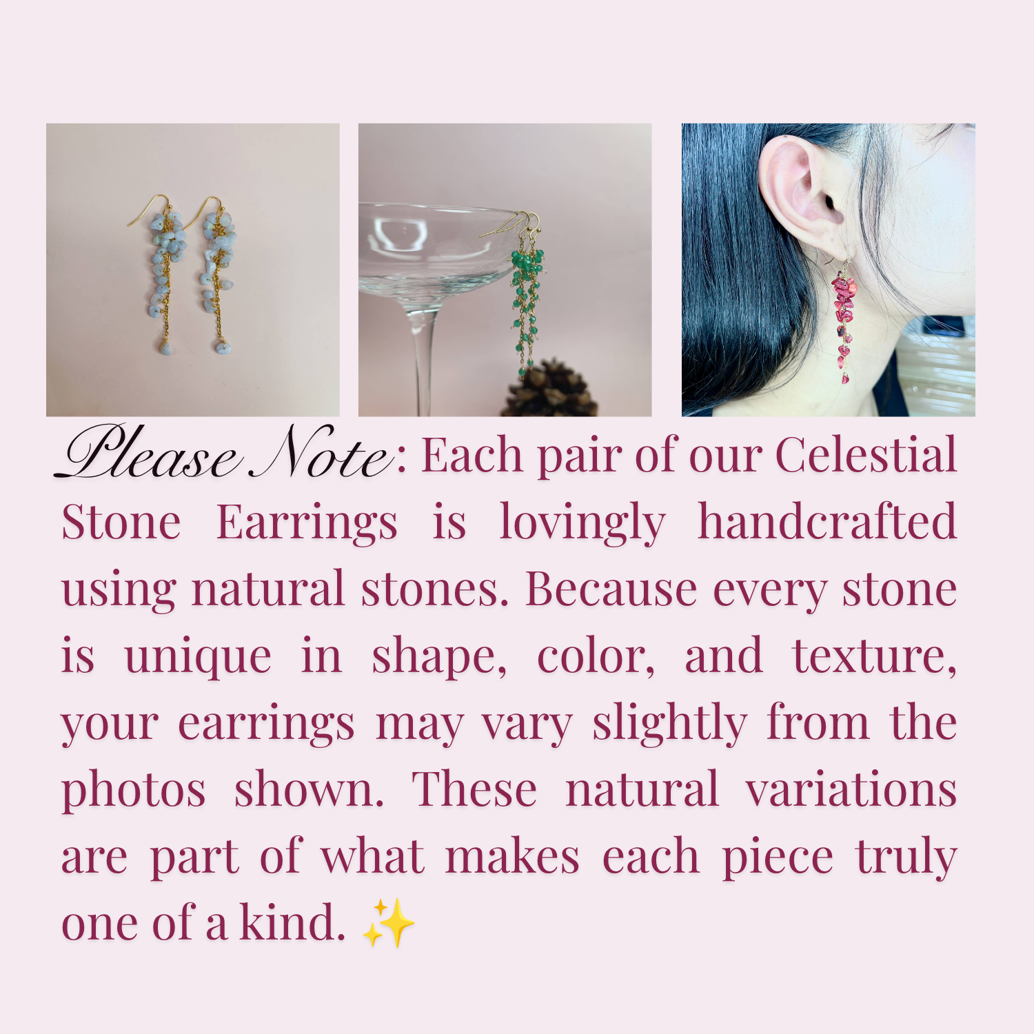 Celestial Larimar Cluster Earrings - Image 6