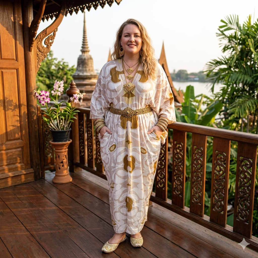 Desert Latte Kaftan Dress - Image 2