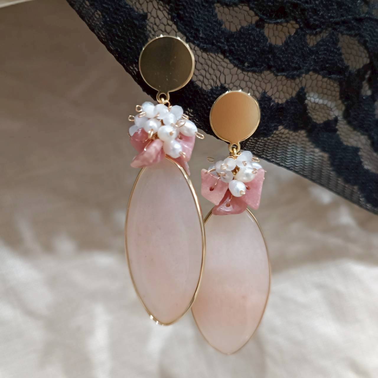 Luxe Pink Balance Drops Earrings - Image 2