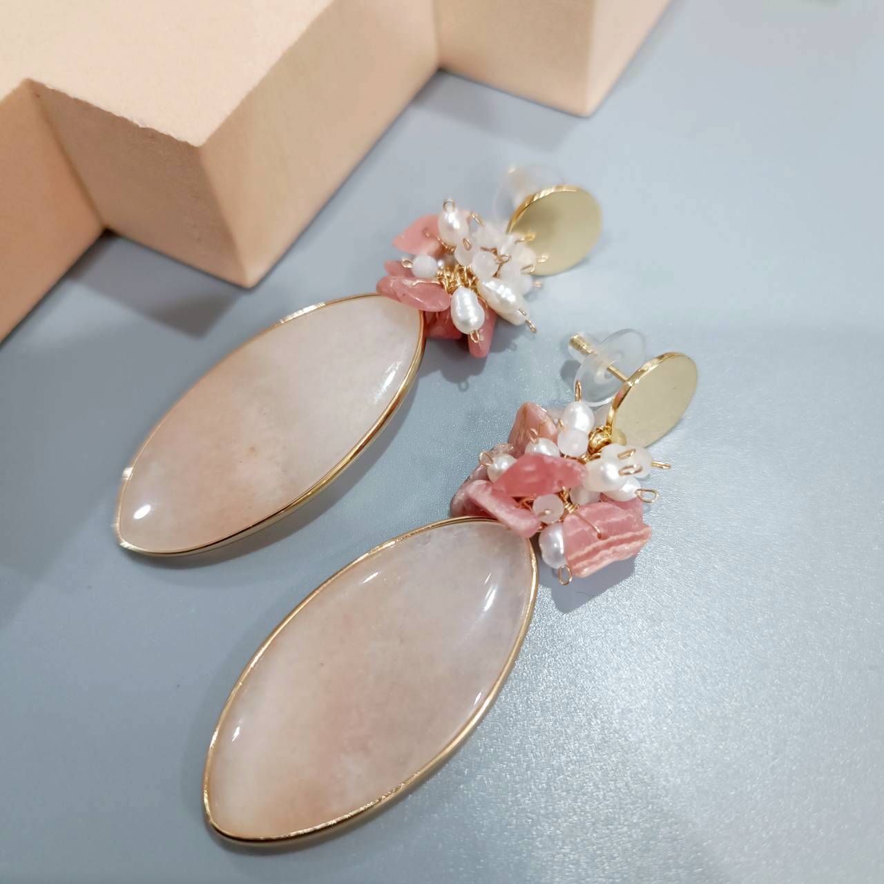 Luxe Pink Balance Drops Earrings - Image 3