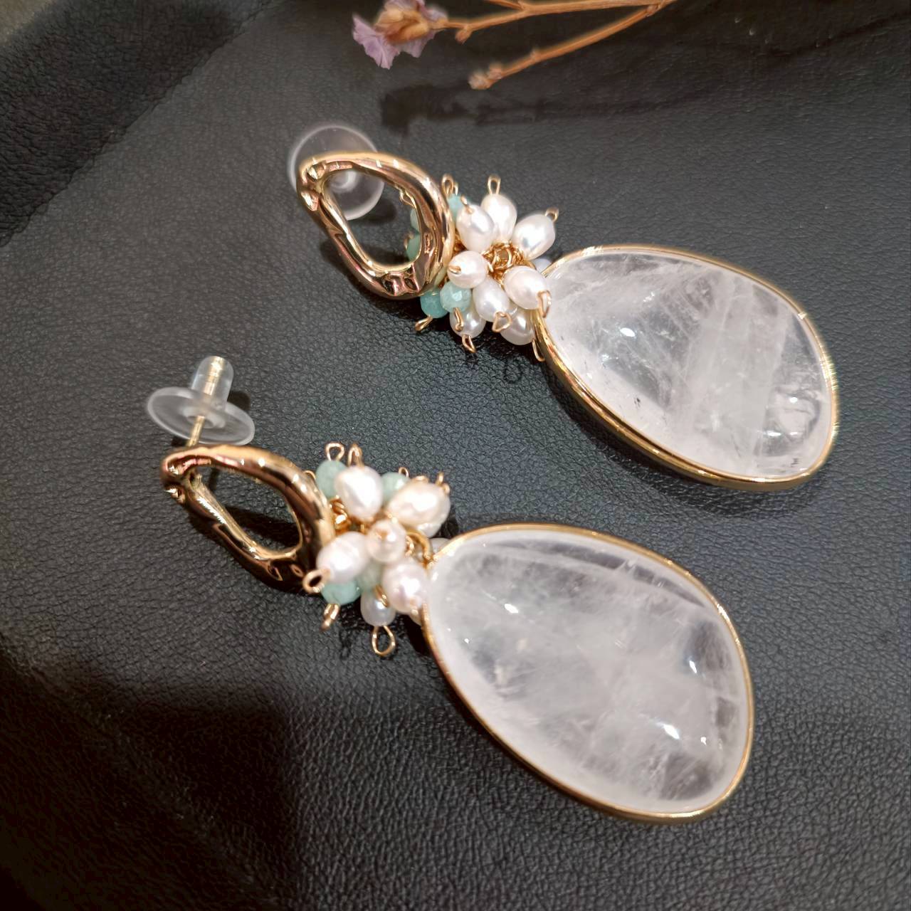 Healing Light Quartz Drops Earrings - Image 3