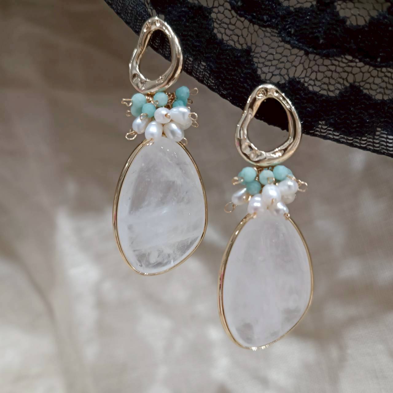 Healing Light Quartz Drops Earrings
