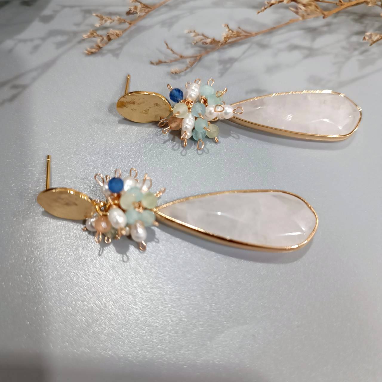 Energy Amplifier Clear Quartz Dangle Earrings - Image 3