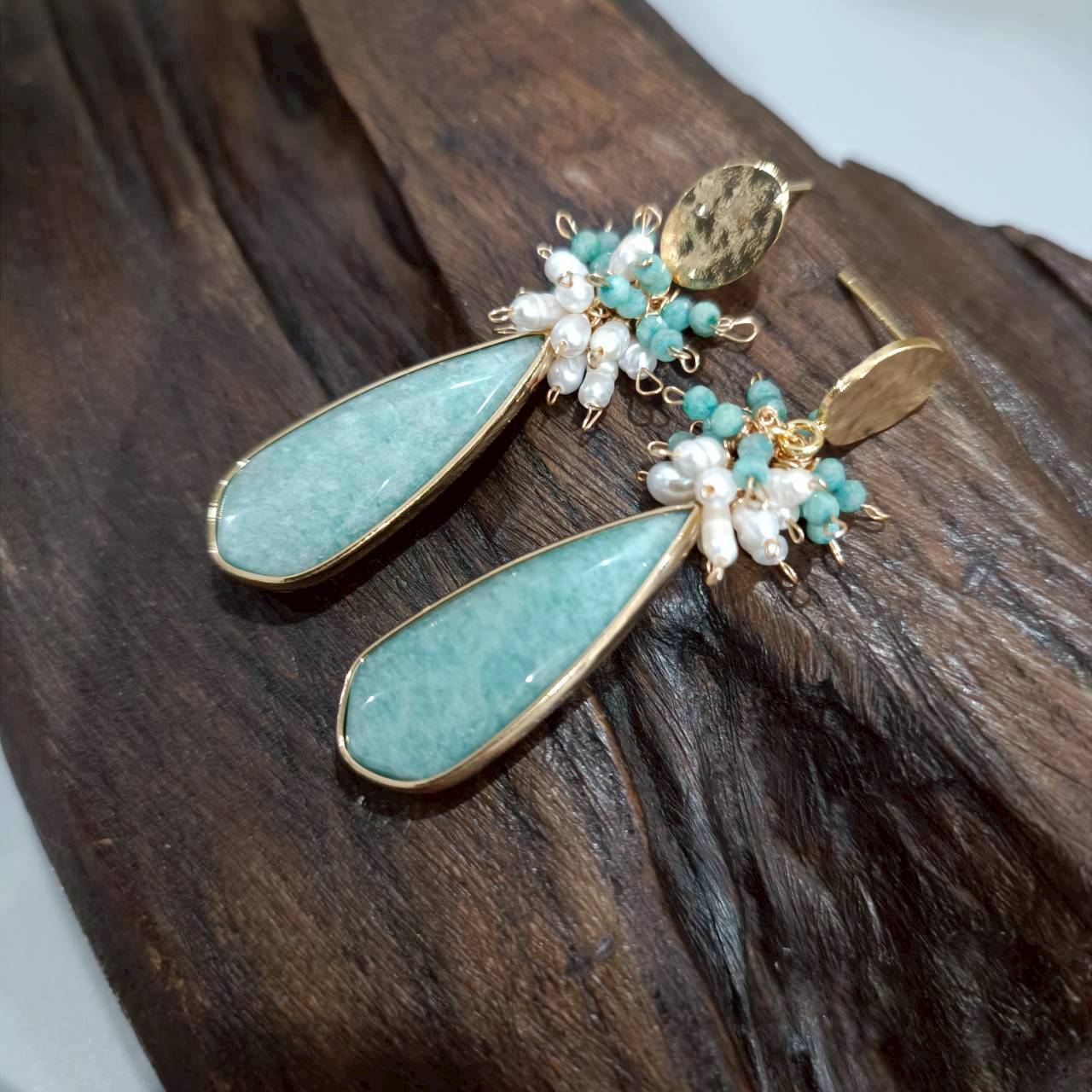 Peace Flow Larimar Dangle Earrings - Image 4