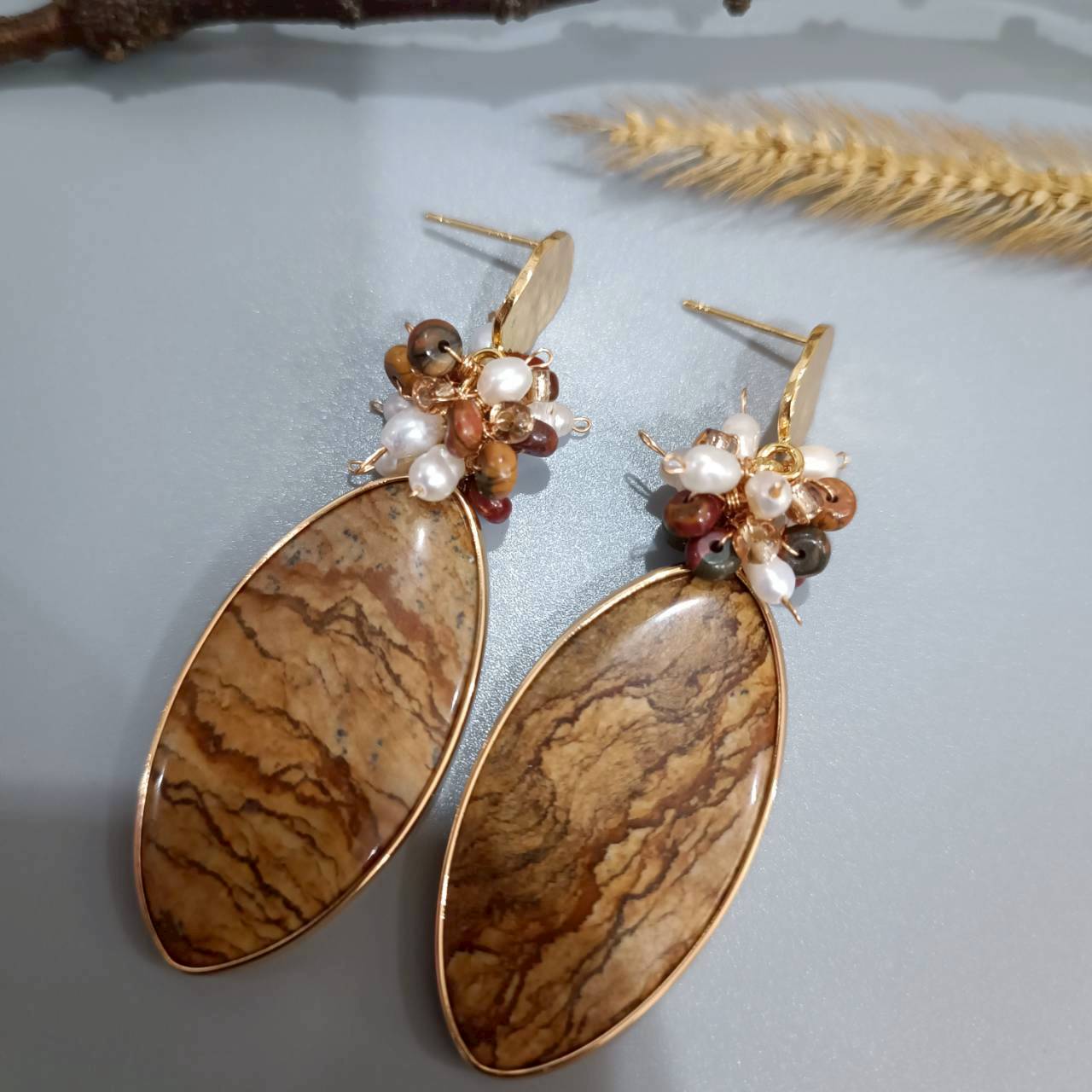 Golden Storm Energy Drops Earrings - Image 2