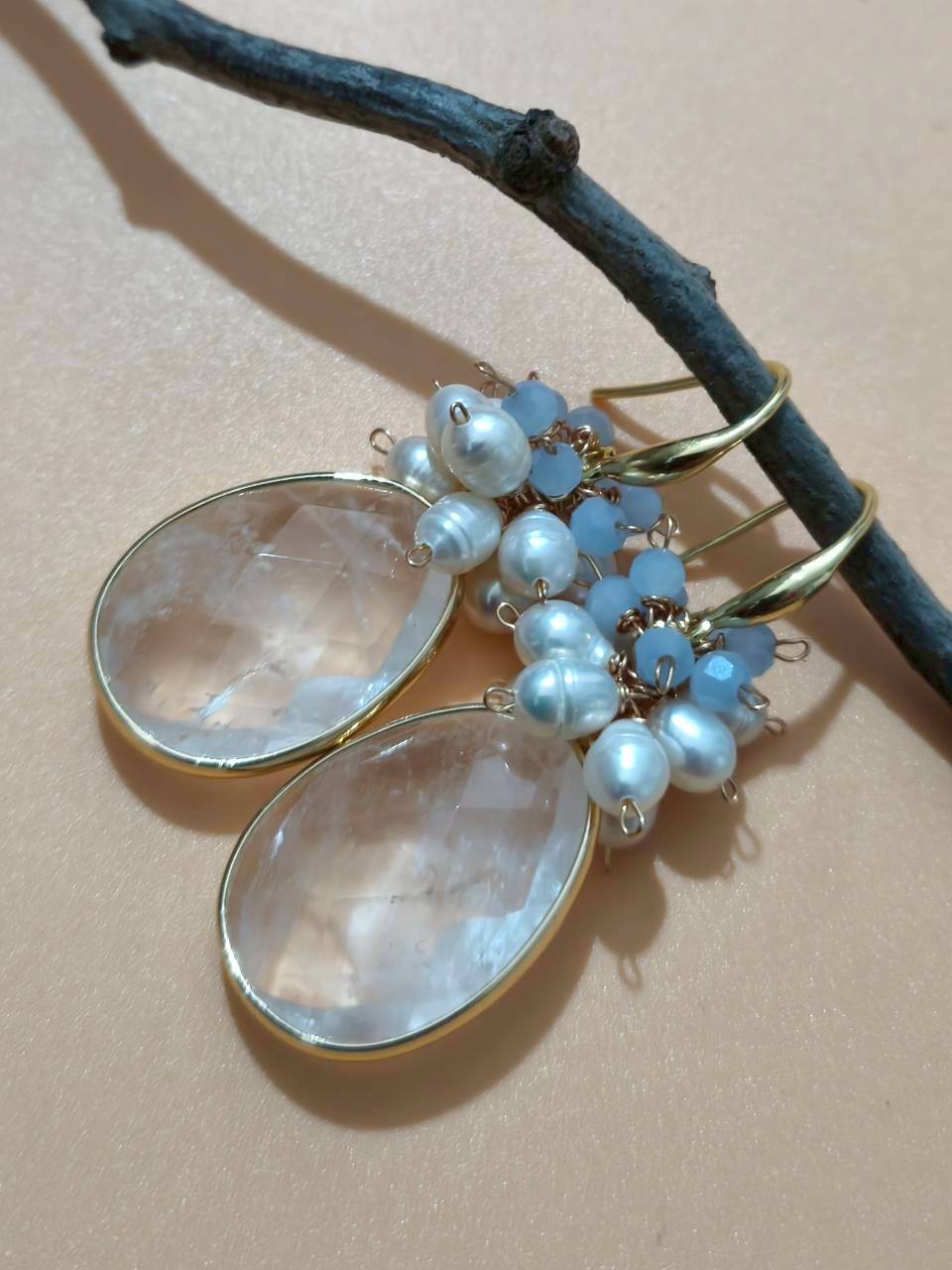 Soul Clarity Quartz Drops Earrings - Image 2