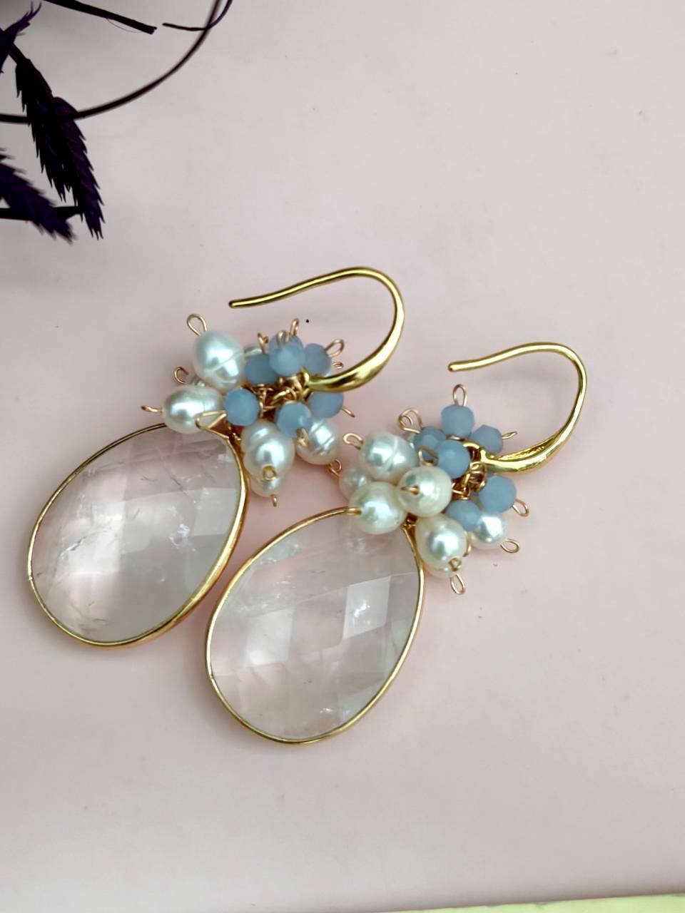 Soul Clarity Quartz Drops Earrings - Image 3